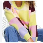 Top Shop Sweater Sz XS/S Abstract Colorblock  Knit Crop Striped Checker Hearts Photo 1
