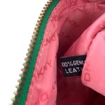 DKNY  Leather Cosmetic Pouch Green Makeup Clutch Bag Photo 5