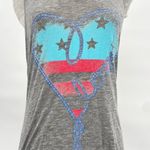 None Gray Cowgirl Tank Top Love Rodeo Sheer Red White Blue Lightweight Racerback XS Photo 1