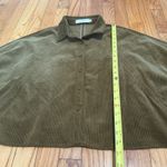 7115 by Szeki Corduroy 3/4 Cropped Shirt Jacket in Sepia Brown Size Medium Photo 8