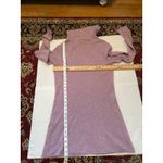 Poetry Cashmere Cowl Neck Tunic Sweater Lilac Button Accent Rolled Hem Photo 6