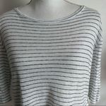 Vince  • White Black Striped Linen Tee Shirt Photo 2