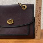 Coach 75575 Parker Polished Pebbled Leather Turnlock Oxblood Chain Shoulder Bag Photo 11