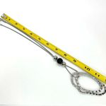 Hammered Silver Rings Pendant Necklace Black Bead Snake Chain Statement Piece Photo 6