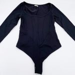 Free People NEW Intimately Black Thong Corset Bodysuit Long Sleeve Scoop Neck XS Photo 2