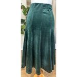 Green Velvet Midi Skirt XS High Waist Flowy A Photo 4
