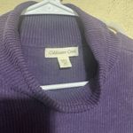 Coldwater Creek  Silk Knit Sweater Purple Turtleneck short sleeves ribbed sz M Photo 1