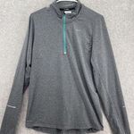 Nike  Women's Athletic Shirt Long Sleeve Gray Thumb holes Size Small Mock Neck Photo 0