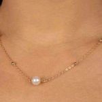Anthropologie Adina Eden Pearl Ball Chain Necklace Photo 2