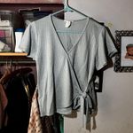 Caution to the Wind Cyan front tie top Photo 0