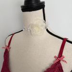 Boutique white rosette white pearl choker necklace Photo 3