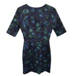 Jigsaw peacock dress size 8 navy blue‎ green shift stretch lined half sleeve Blue Photo 4