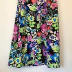 Charles Henry Black Green Blue Floral Sleeveless Party Mini Fit & Flare Dress S Photo 4