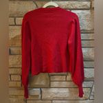 Cato  Fashions SHIMMER BOW BUTTON CARDIGAN Holly Red Sparkle Holidays Large Photo 3