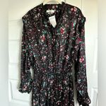 Isabel Marant Isabel Marant Etoile Okleya Gathered Jacquard Dress Black Floral Midi NWT 10 Photo 9