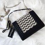 Nina Metallic Druzy Chevron Crossbody Clutch Photo 0