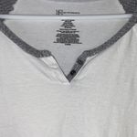 No Boundaries 3/4 sleeve quarter button top w/ribbed grey sleeves & white tee Sm Photo 3