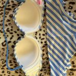 Victoria's Secret Victoria’s Secret blue striped ruffle bikini set 34C- Small Photo 8