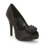 Apt. 9  Arden Open Toe Satin Stiletto High Heel Black Beaded Decoration Size 9 Photo 0