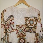 VTG Tiara Chunky Knit Sweater-Large-Geometric-3D Embellishments-Shoulder Pads Photo 5