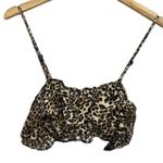 ASOS Luxe Design Leopard Elastic Bralette Mini Crop Top Adjustable Straps 8 Tan Photo 5
