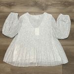 Wilfred  Aritzia Daydreamer Long Sleeve Peplum Blouse White‎ Birch Size Small Photo 5