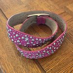 Y2K Pink suede, studded, leather belt Photo 2