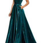 Sherri Hill Green Ballgown with Pockets Size 2 Photo 1
