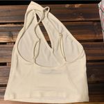 We Wore What  One Shoulder Cutout Jersey Tank in Cream Size Small Photo 4
