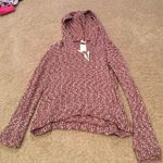LA Hearts Maroon and white striped hooded sweater never worn Photo 0