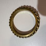 Vintage Brass Chain Link Bangle Bracelet Chunky Statement Cuff Gold Photo 1