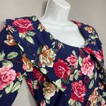 Rampage Vintage  Dress Oversized Collar Pleats Navy Blue Mini Size 3 Juniors Photo 14