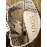 XOXO Shoes Womens Size 6.5M Brown Block Heel Cutout Booties Bloom Peep Toe Zip Photo 9