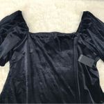 Eloquii Black Velvet Bodysuit Square Neck Short Puff Sleeve Size 26 28 New Photo 5