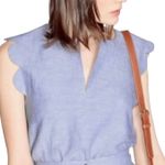 & Other Stories & OTHER STORIES / PARIS ATELIER Linen Scalloped Blouse, Size 12 Photo 2