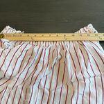 Bershka  Striped Mini Skirt White Red Viscose Size Small‎ Summer Casual Photo 5