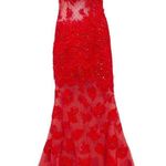 Sherri Hill  Sheer Lace Beaded Rhinestone Backless Embellished Gown Dress 11127 Photo 0