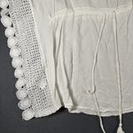 The Royal Standard Tunic Womens One Size Boho Crochet Trim Tassel Cover Up Top White Photo 1