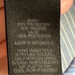 EXPRESS  Blue Striped Crochet Lace Cap Sleeve Lace Up V-Neck Top Small Photo 5