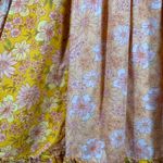 American Eagle  Babydoll Dress M Floral Yellow Orange Pink Boho Hippie Peasant Photo 5