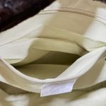 Liz Claiborne  Tan Poly Vinyl Brown Faux Fur Trimmed Handbag Photo 10