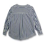 J.Crew Striped Split Neck Tunic Top Long Sleeve Women Size Medium Blue White Photo 1