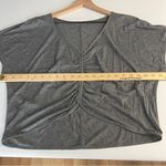 Lululemon  Heather Gray Gathered V-Neck Boxy Crop‎ Dolman Sleeve Women's Top Photo 1