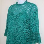 ZARA green lace flower Pattern lined dress XS Photo 11