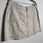 Tan Khaki Linen Cargo Skirt Skort Photo 0