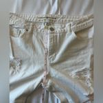 Ashley Mason  size 31 cream color cropped distressed denim jeans Photo 5