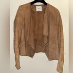 Mango MNG  Genuine Brown Suede Jacket Small Photo 3