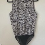 Lush Clothing Lush Animal Print Bodysuit Blouse Beige And Black Halter Neck Size XL Photo 2