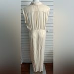 Anthropologie | Sleeveless V-Neck Twist-Front Faux Wrap Satin Dress Photo 5