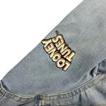 Looney Tunes Members Only Women's Medium Denim Painted Cropped Jacket Photo 2